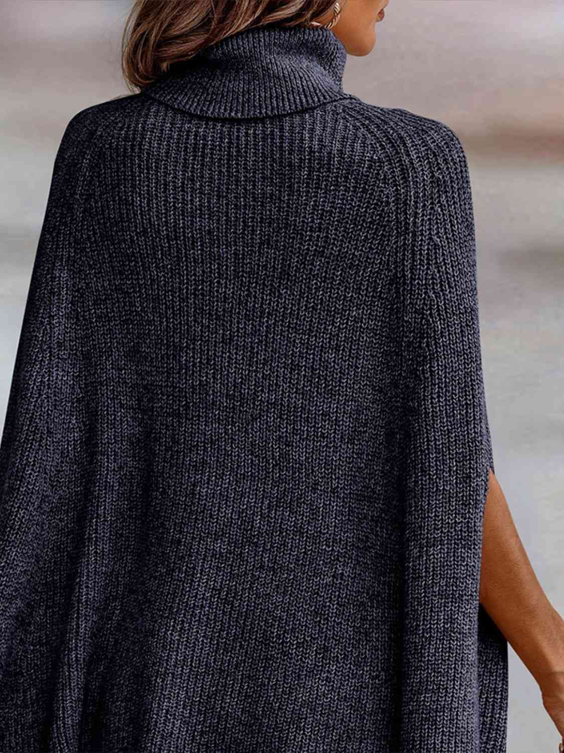 Turtleneck Dolman Sleeve Poncho