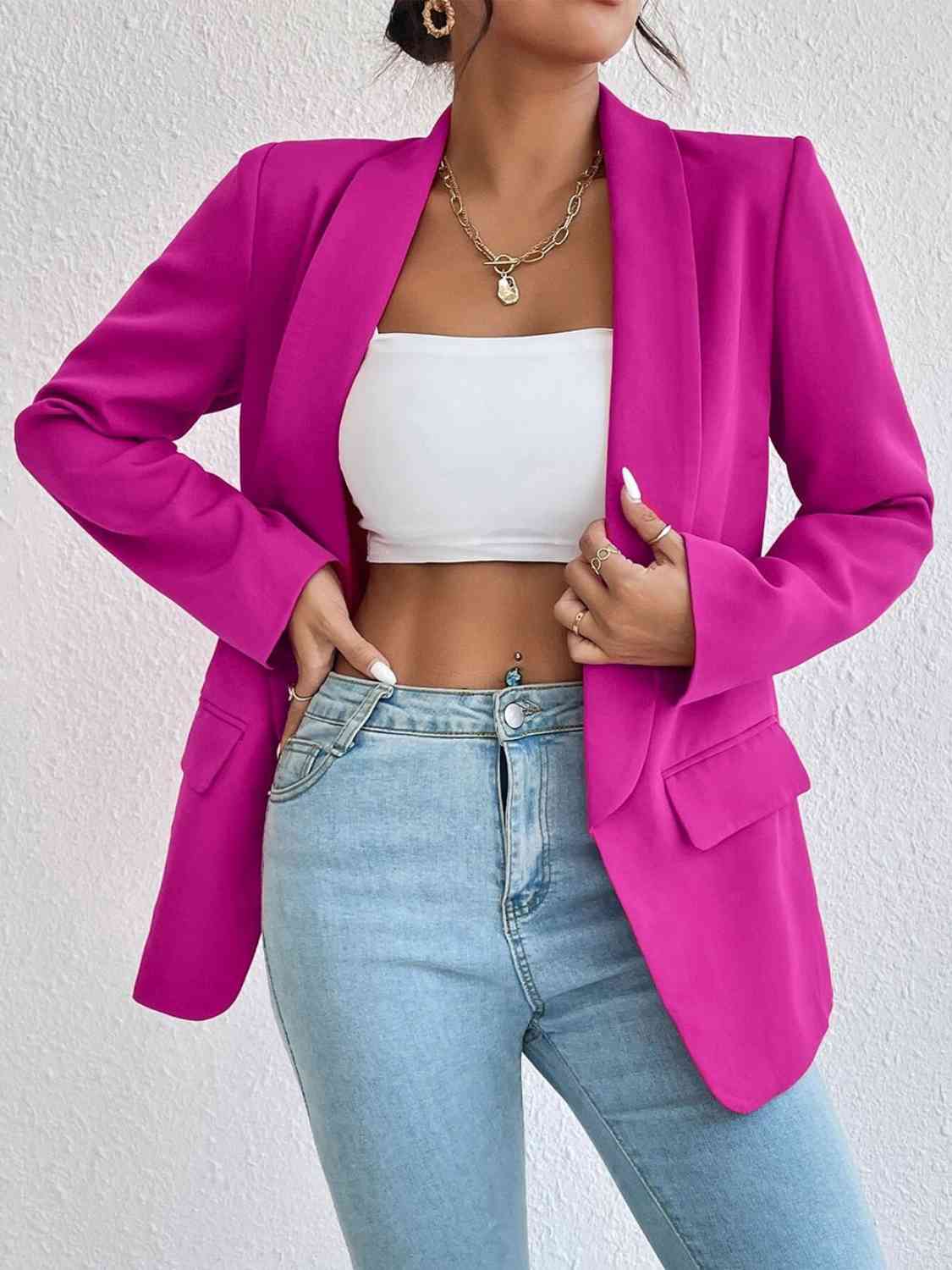 Shawl Collar Long Sleeve Blazer